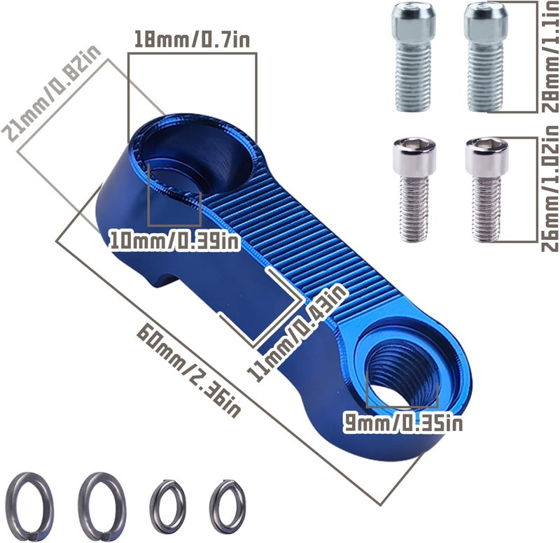 Flylin Motorcycle Bike Mirror Mount Risers Extenders Adapter 10mm 8mm Rearview Side Mirror Adapter Kit Riser Mount Extender for Motorcycle Scooters Sportbikes (Blue, M10/M8) - Image 3